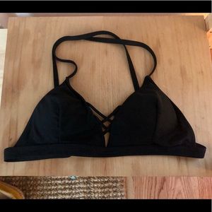 High Waisted Black Bikini Set with Straps